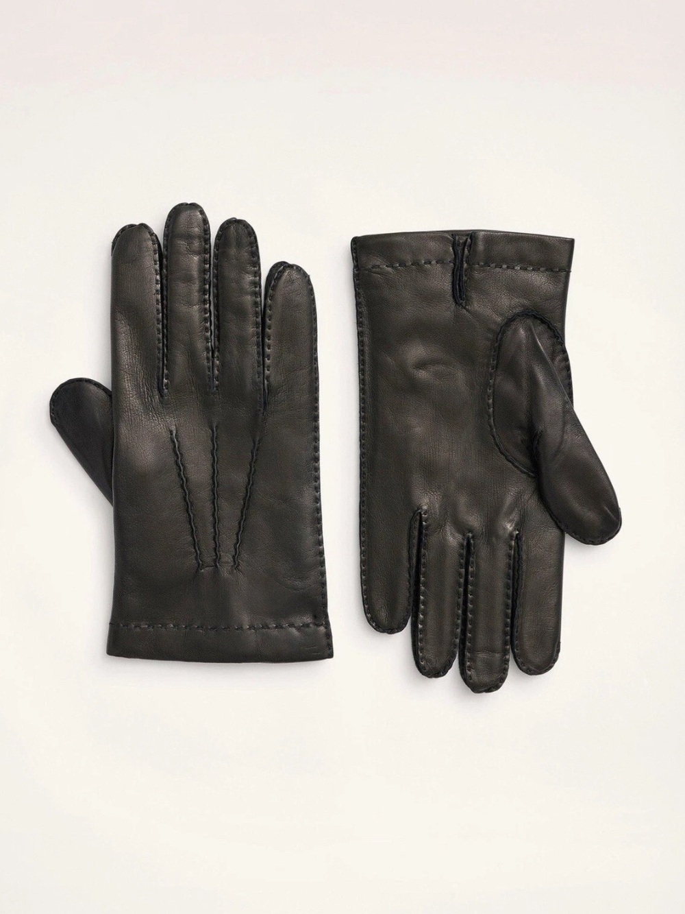 BROOKS BROTHERS Lambskin Gloves Cashmere Lining Brown ITALY Men's XL